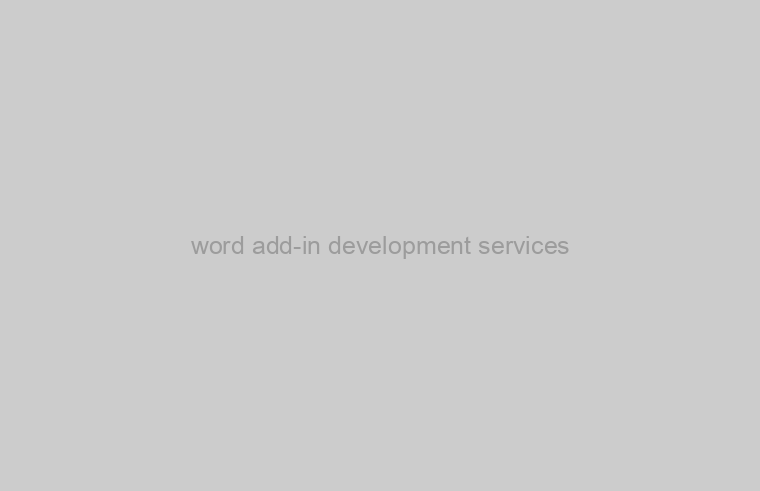 word add-in development services